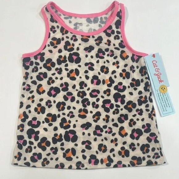 3/$15  Cat & Jack – Girls’ Cheetah Print Small (6/7) Sleeveless Tank Top - Picture 1 of 5